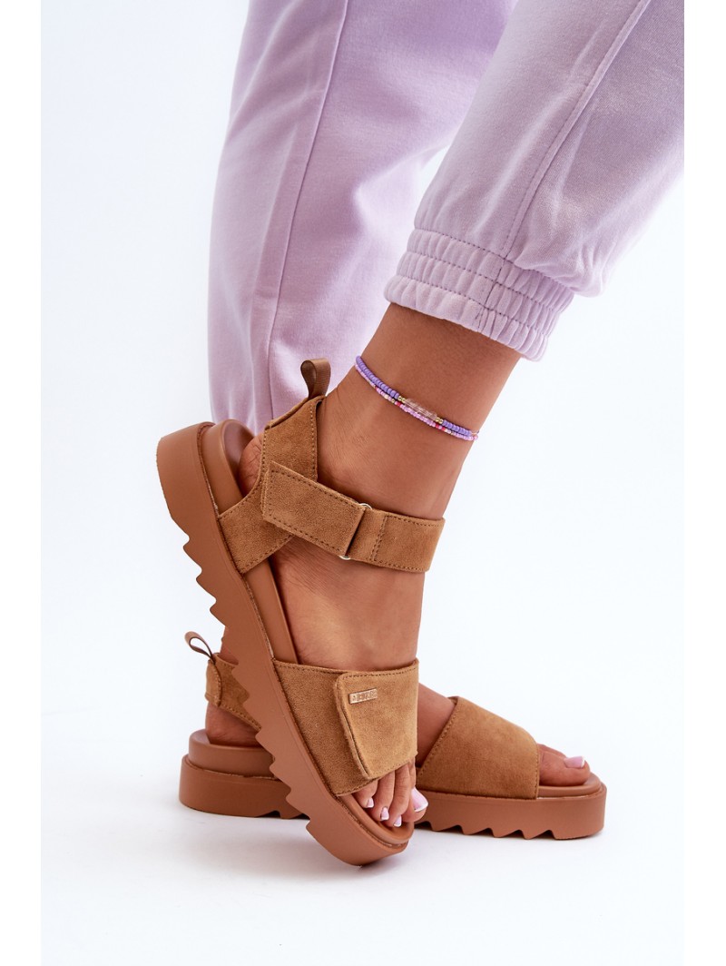 Women's Suede Platform Sandals Big Star NN274705 Brown