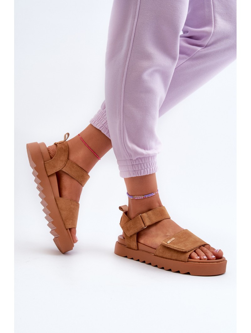 Women's Suede Platform Sandals Big Star NN274705 Brown