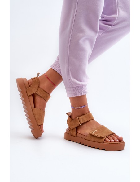 Women's Suede Platform Sandals Big Star NN274705 Brown