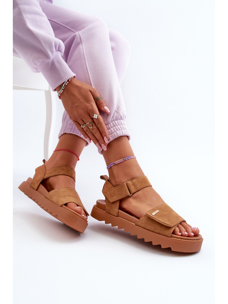 Women's Suede Platform Sandals Big Star NN274705 Brown