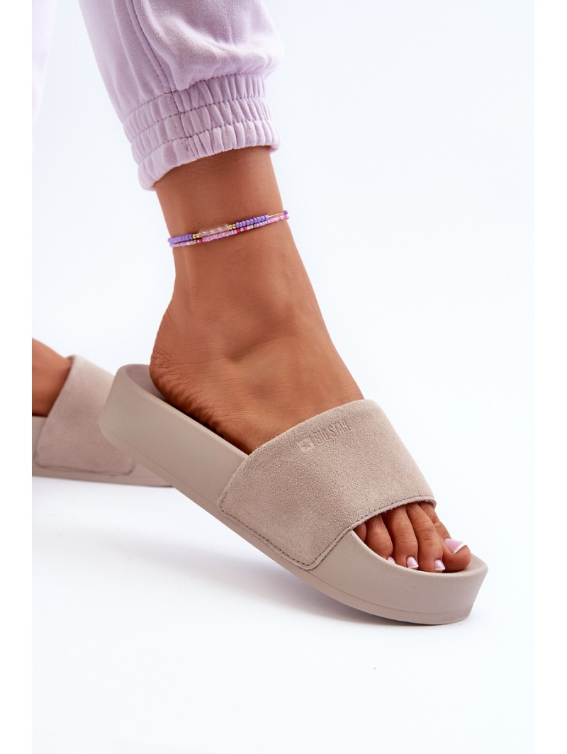 Women's Platform Suede Sandals Big Star NN274A671 Beige