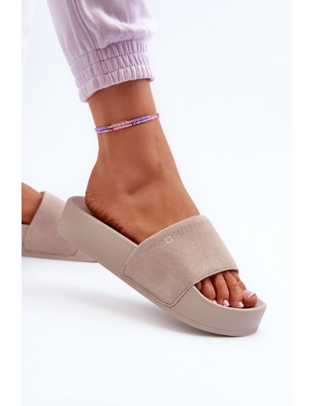 Women's Platform Suede Sandals Big Star NN274A671 Beige
