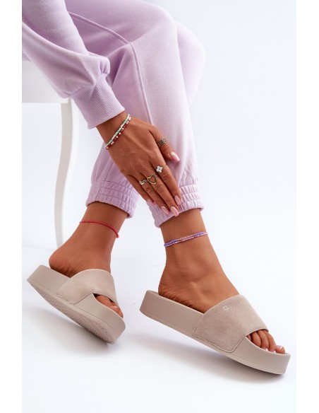Women's Platform Suede Sandals Big Star NN274A671 Beige