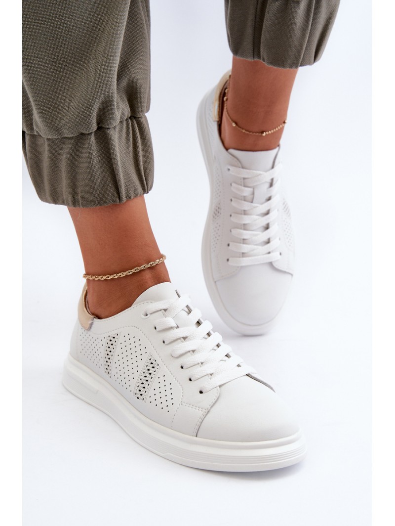 White Women's Leather Sneakers S.Barski LR760