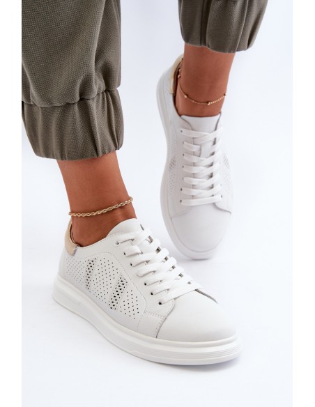 White Women's Leather Sneakers S.Barski LR760