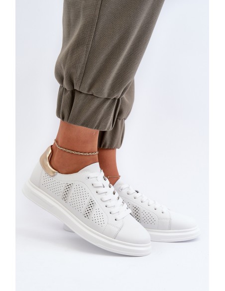White Women's Leather Sneakers S.Barski LR760