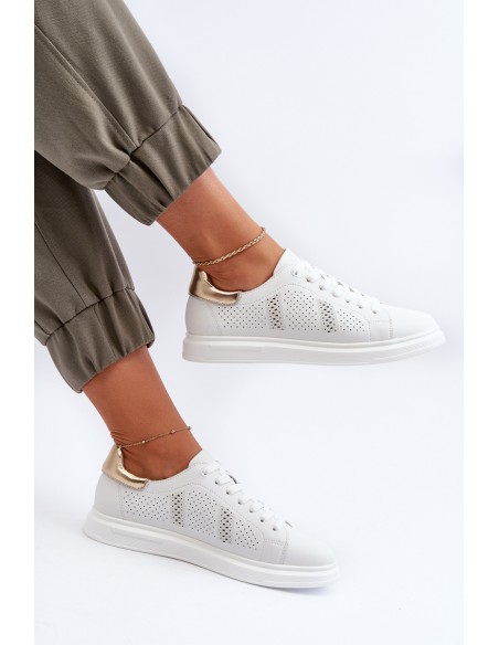 White Women's Leather Sneakers S.Barski LR760