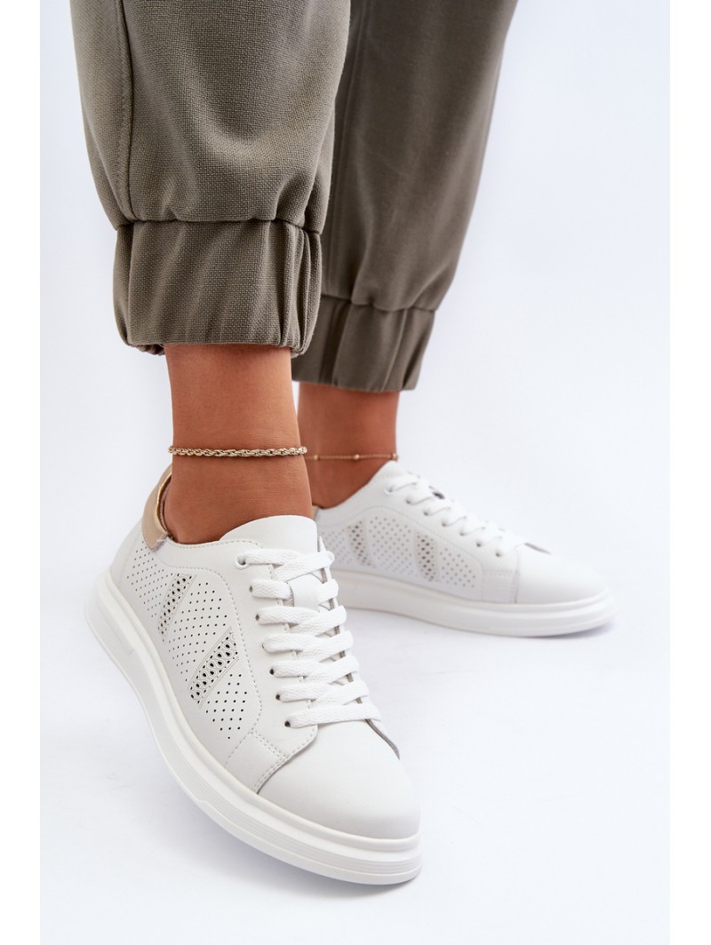 White Women's Leather Sneakers S.Barski LR760