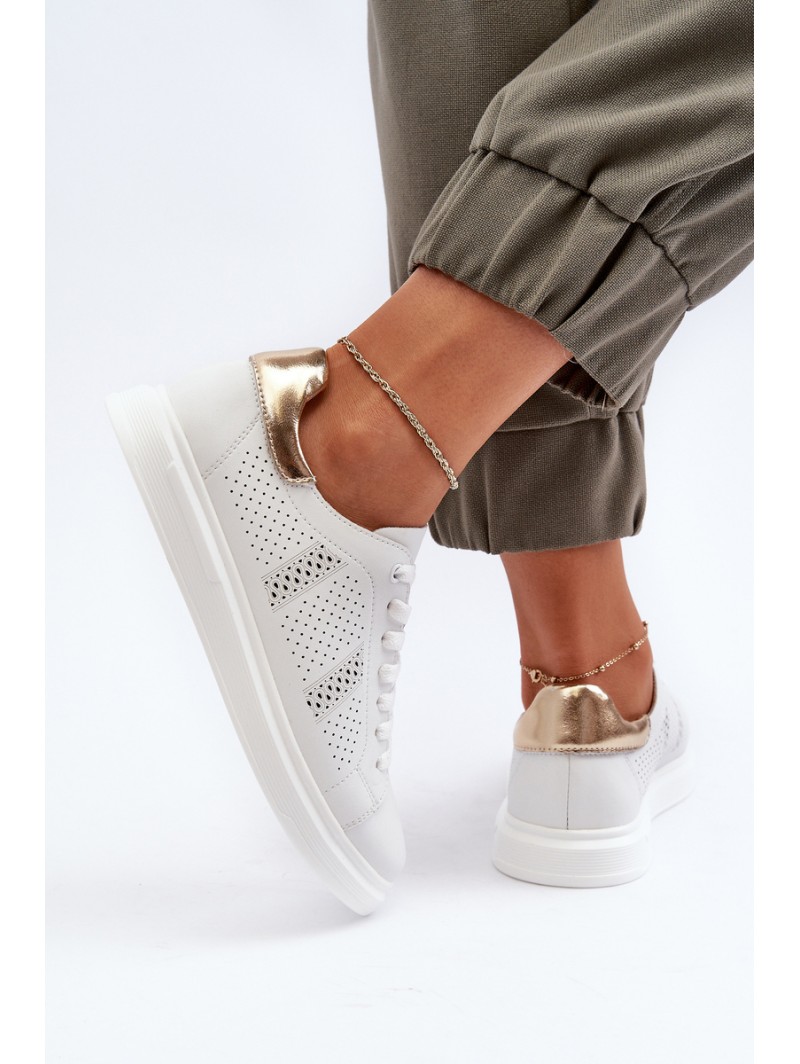 White Women's Leather Sneakers S.Barski LR760