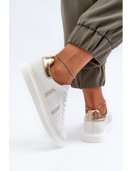 White Women's Leather Sneakers S.Barski LR760