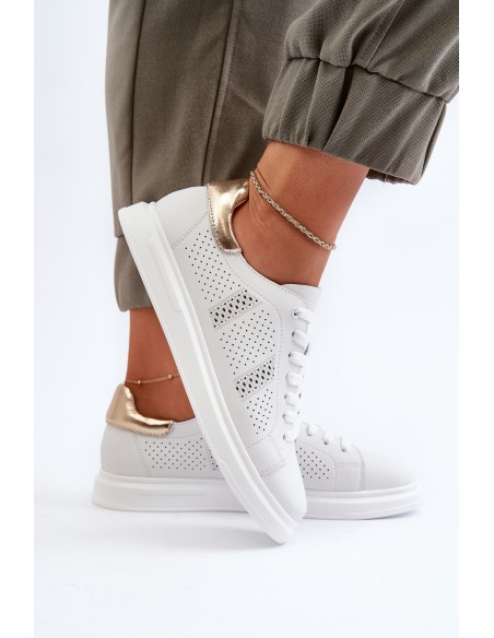 White Women's Leather Sneakers S.Barski LR760