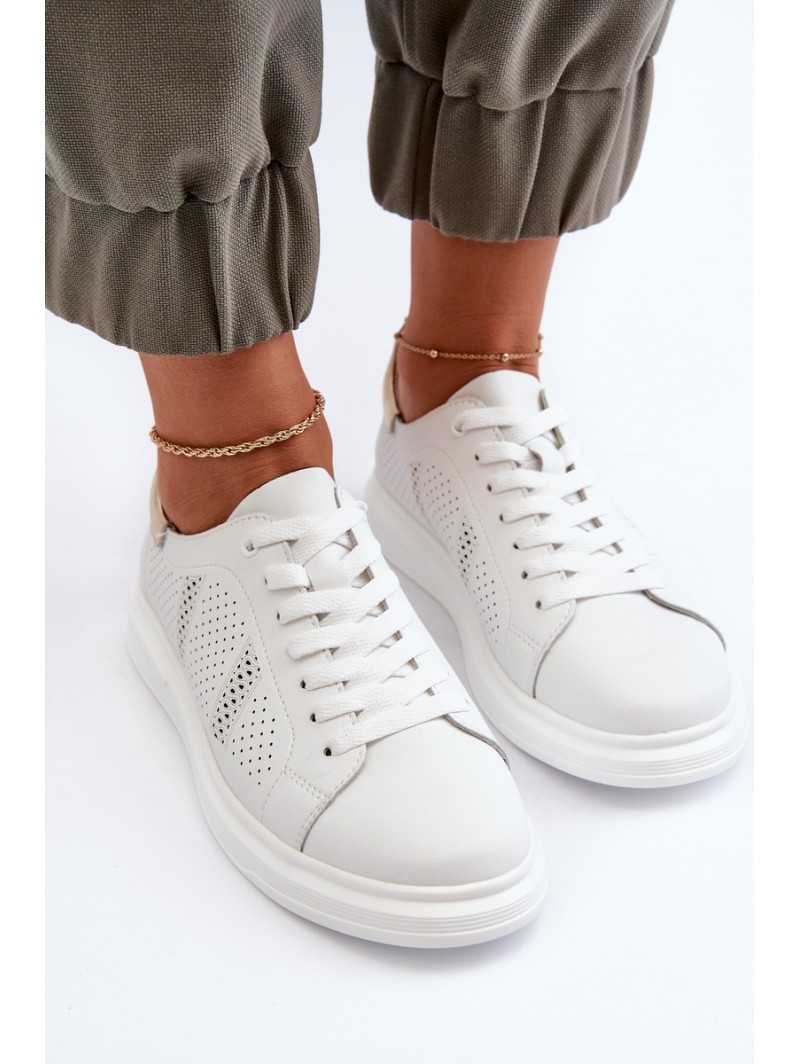 White Women's Leather Sneakers S.Barski LR760