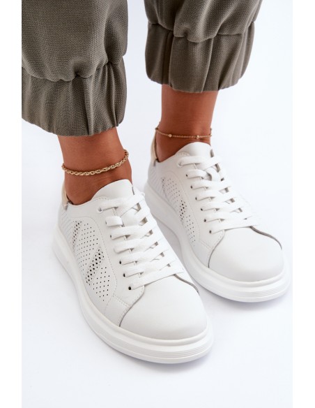 White Women's Leather Sneakers S.Barski LR760