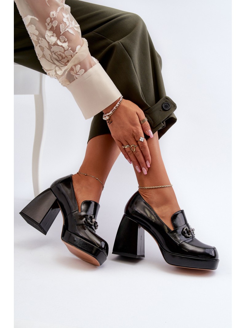 Black Patent Leather Women's Pumps D&A MR38-906