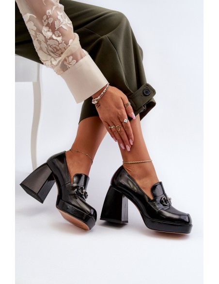 Black Patent Leather Women's Pumps D&A MR38-906