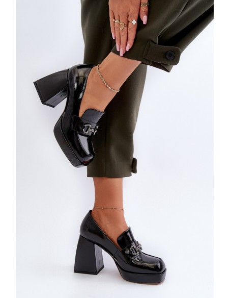 Black Patent Leather Women's Pumps D&A MR38-906