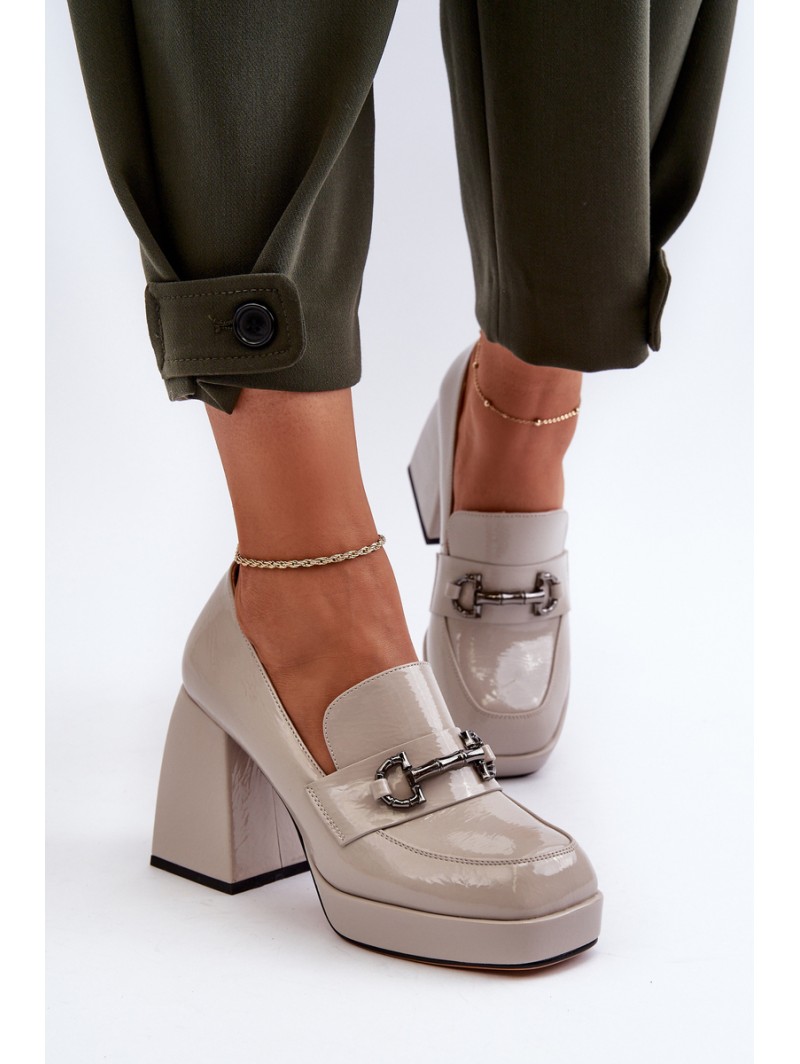 Gray Patent Leather Women's Pumps D&A MR38-906