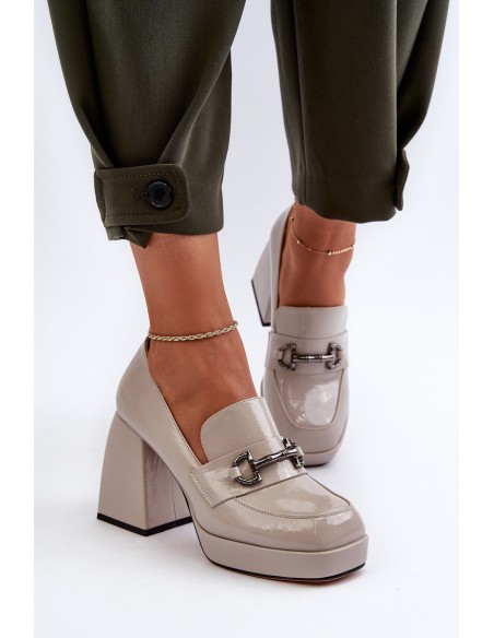 Gray Patent Leather Women's Pumps D&A MR38-906