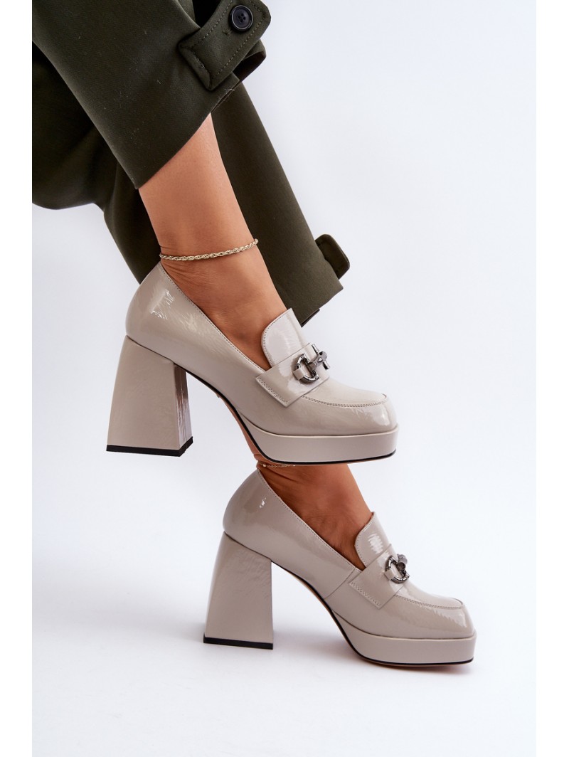 Gray Patent Leather Women's Pumps D&A MR38-906
