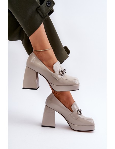 Gray Patent Leather Women's Pumps D&A MR38-906