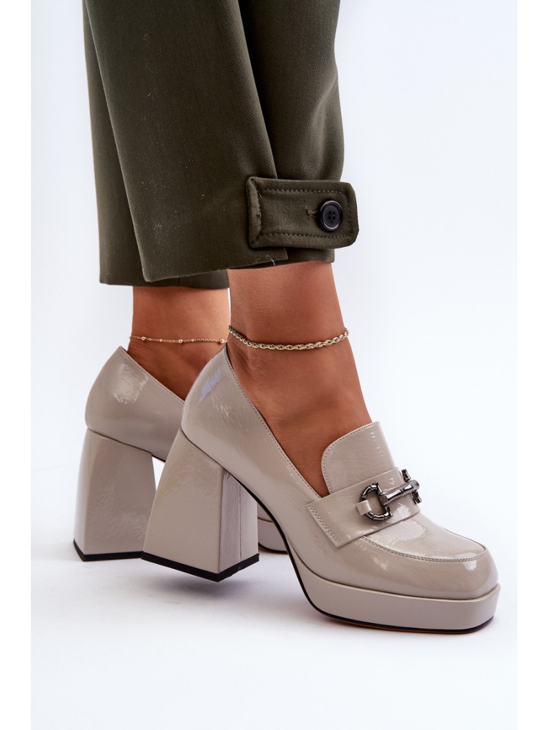 Gray Patent Leather Women's Pumps D&A MR38-906