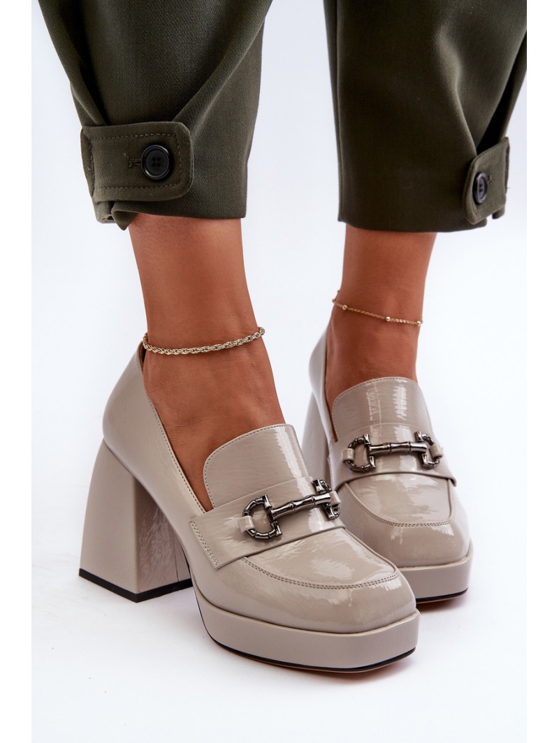 Gray Patent Leather Women's Pumps D&A MR38-906