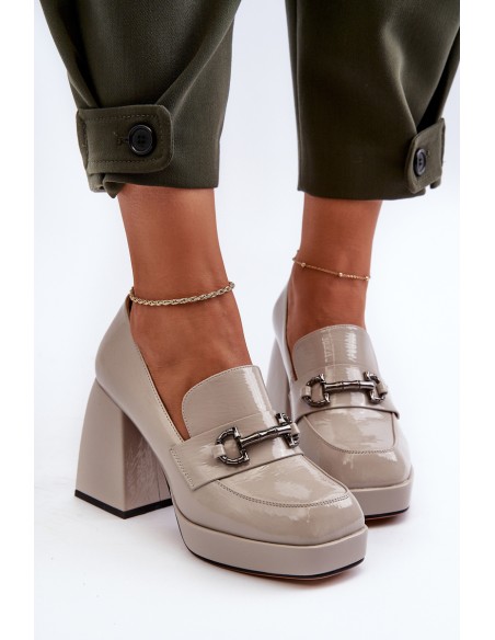 Gray Patent Leather Women's Pumps D&A MR38-906