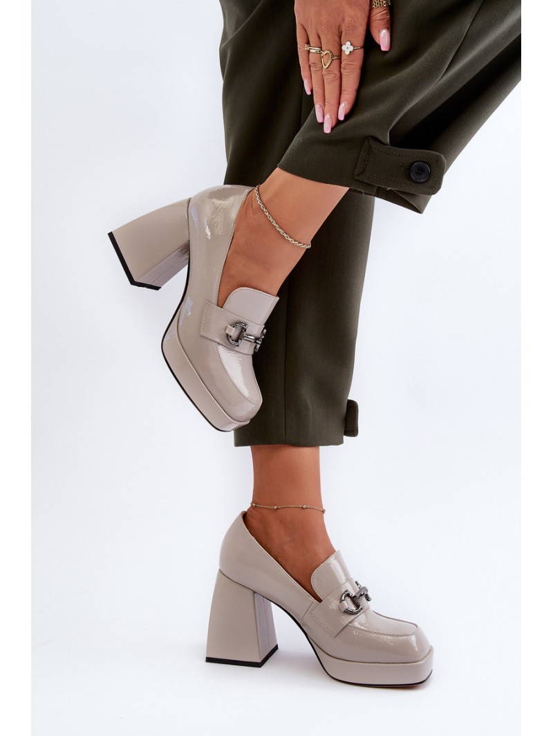 Gray Patent Leather Women's Pumps D&A MR38-906