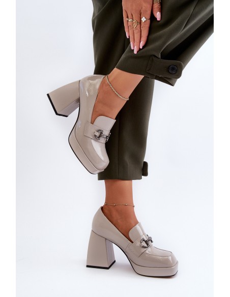 Gray Patent Leather Women's Pumps D&A MR38-906