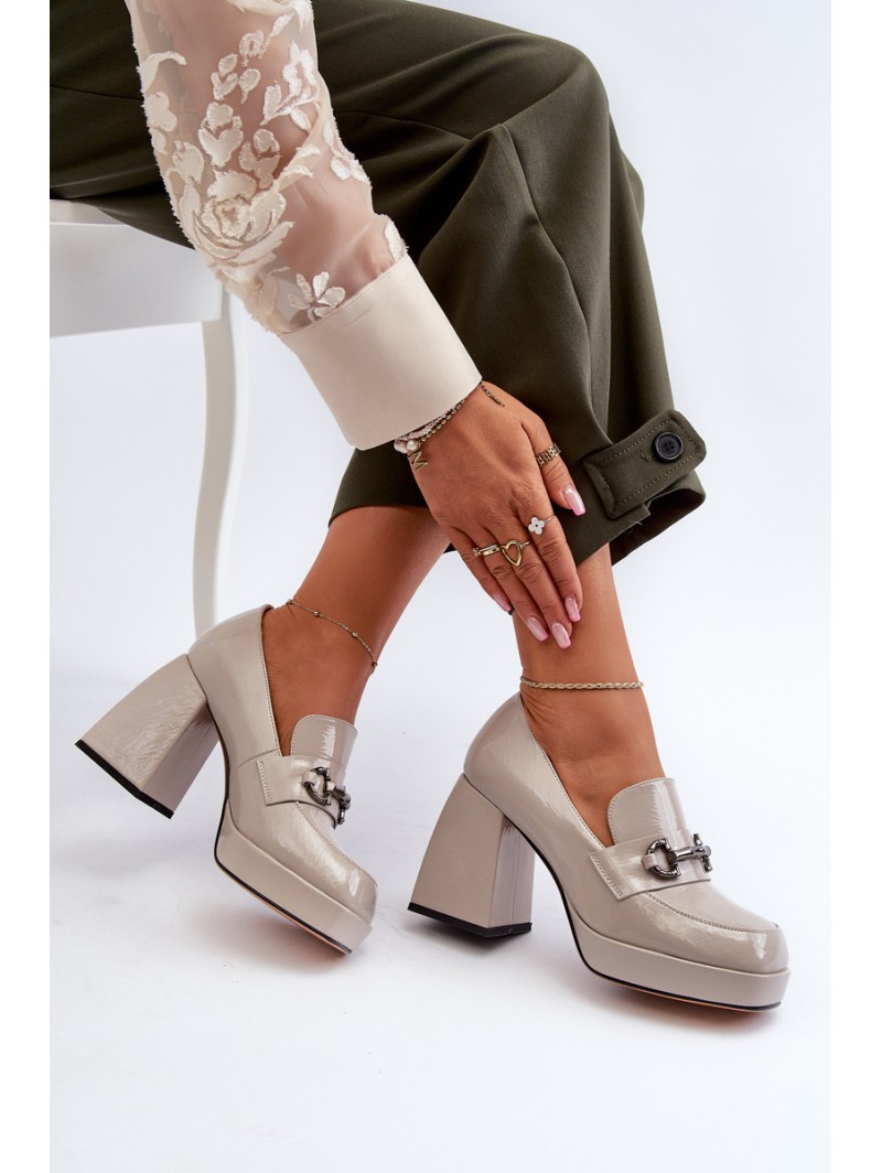 Gray Patent Leather Women's Pumps D&A MR38-906