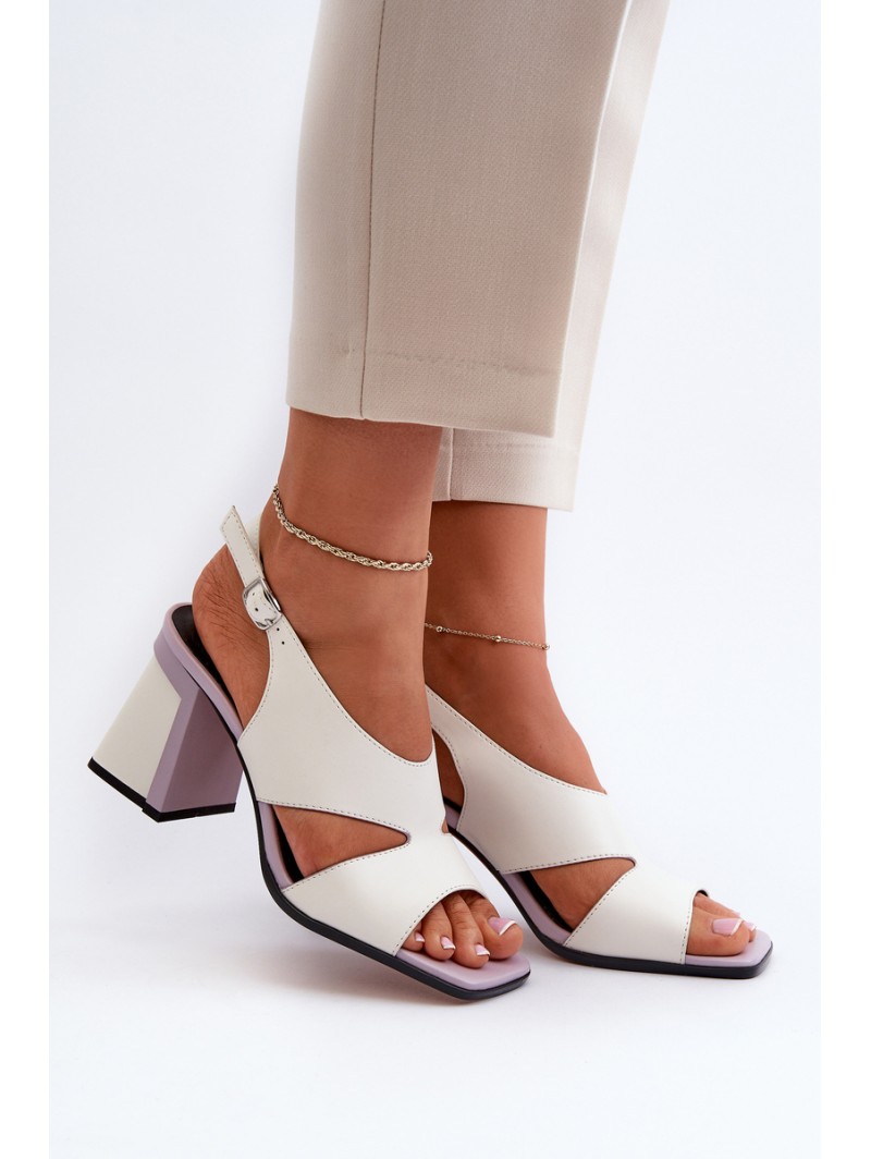 Women's Sandals with White Stiletto Heel D&A MR38-153