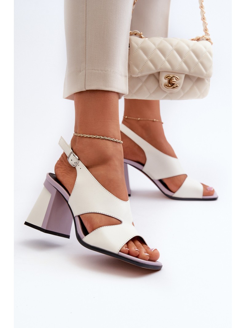 Women's Sandals with White Stiletto Heel D&A MR38-153