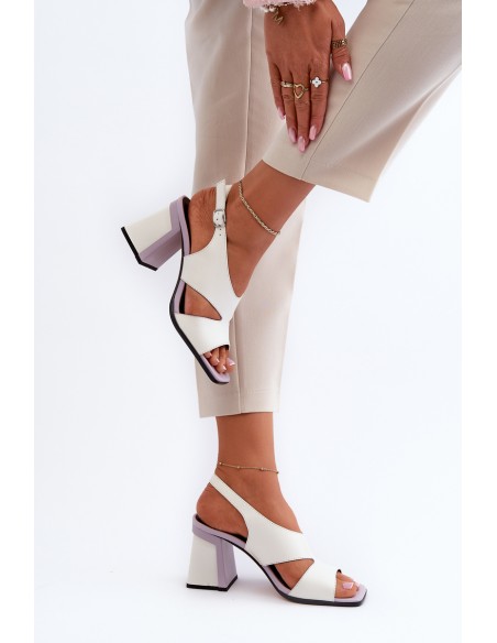 Women's Sandals with White Stiletto Heel D&A MR38-153