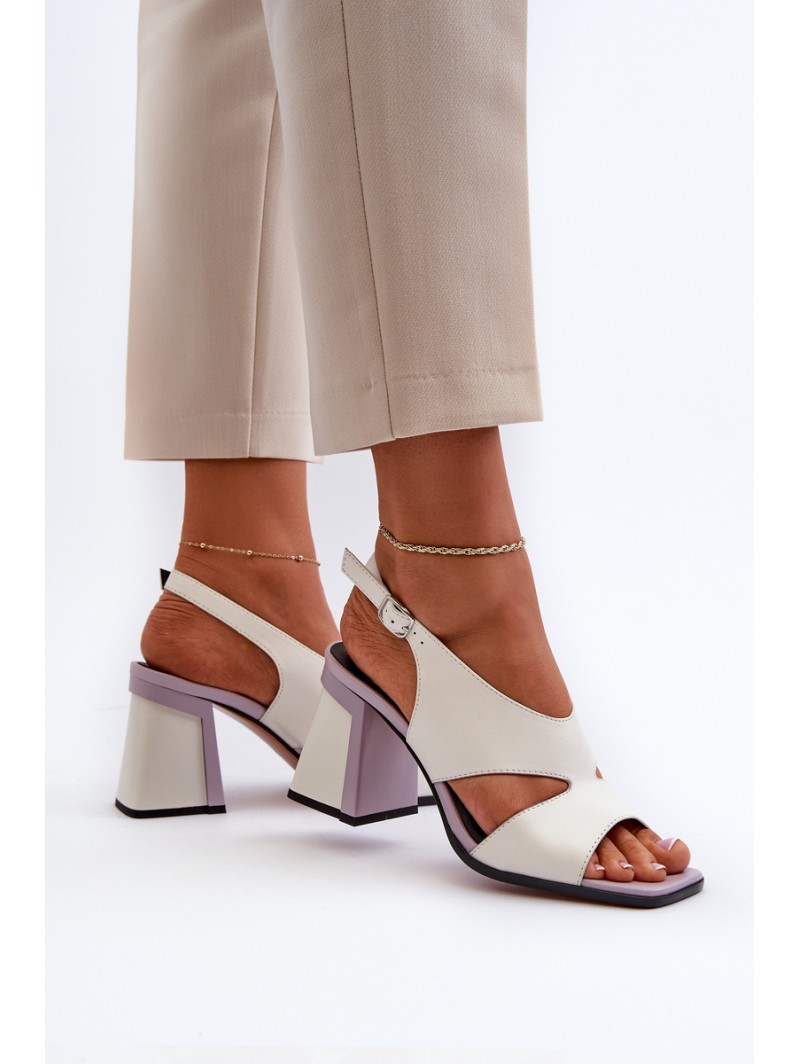 Women's Sandals with White Stiletto Heel D&A MR38-153