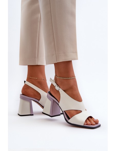 Women's Sandals with White Stiletto Heel D&A MR38-153