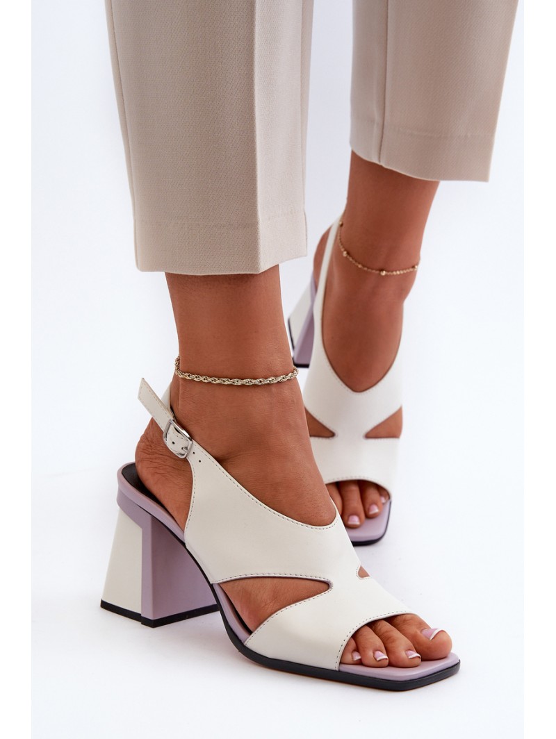 Women's Sandals with White Stiletto Heel D&A MR38-153