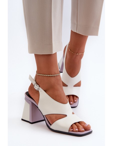 Women's Sandals with White Stiletto Heel D&A MR38-153