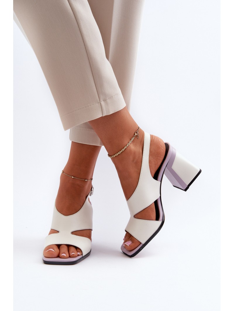 Women's Sandals with White Stiletto Heel D&A MR38-153
