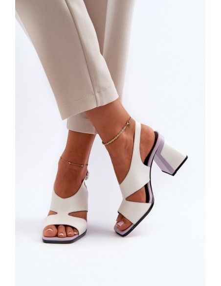 Women's Sandals with White Stiletto Heel D&A MR38-153