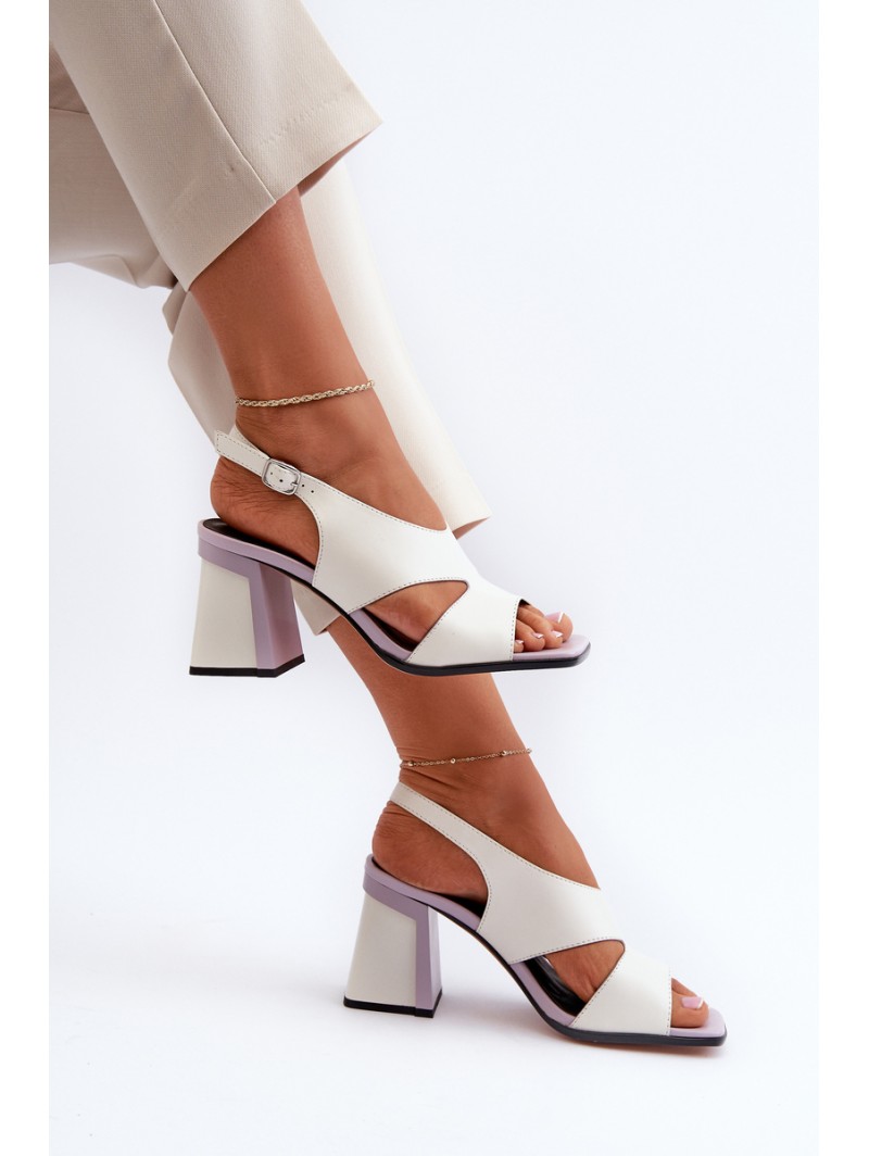 Women's Sandals with White Stiletto Heel D&A MR38-153