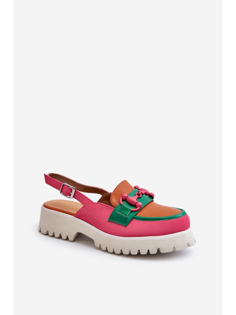 Women's Flat Heel Sandals with Orange Decoration D&A MR38-656