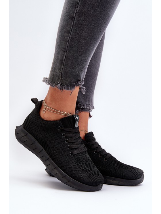 Black Women's Fabric Sports Shoes Kephope