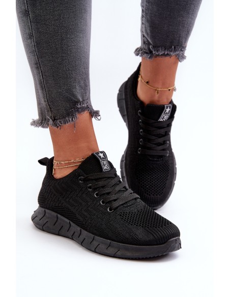 Black Women's Fabric Sports Shoes Kephope
