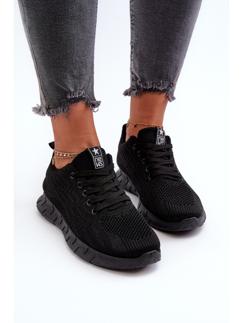 Black Women's Fabric Sports Shoes Kephope