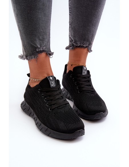 Black Women's Fabric Sports Shoes Kephope