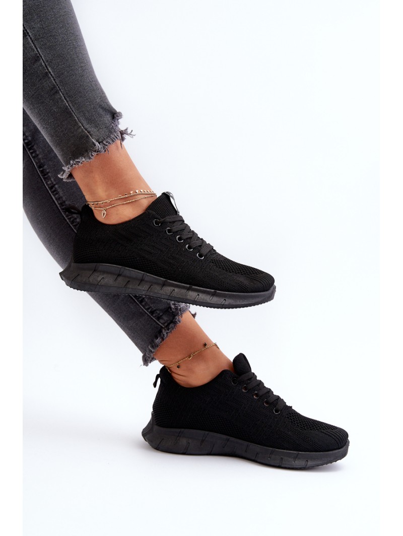 Black Women's Fabric Sports Shoes Kephope