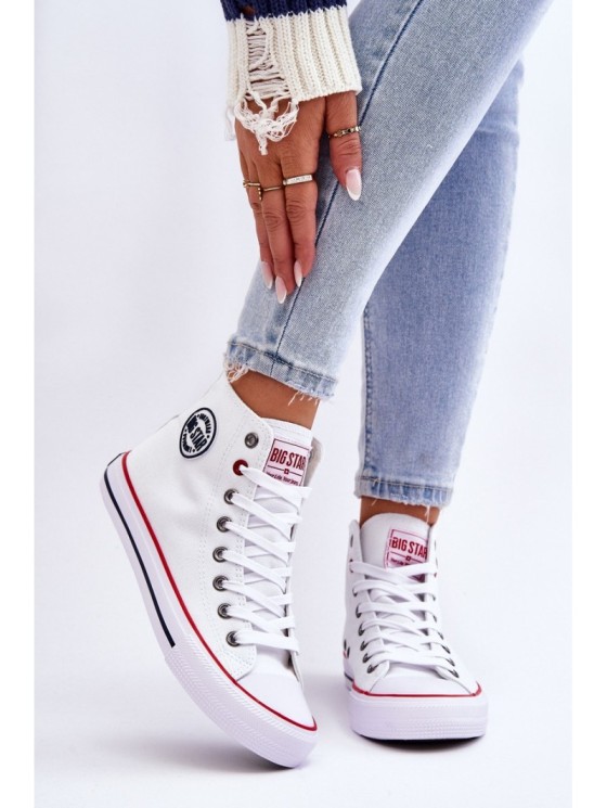 Women's Classic High Sneakers Big Star T274026 White 2
