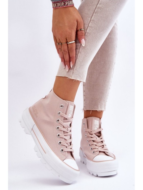 High Fabric Platform Sneakers Big Star LL274157 Nude 2