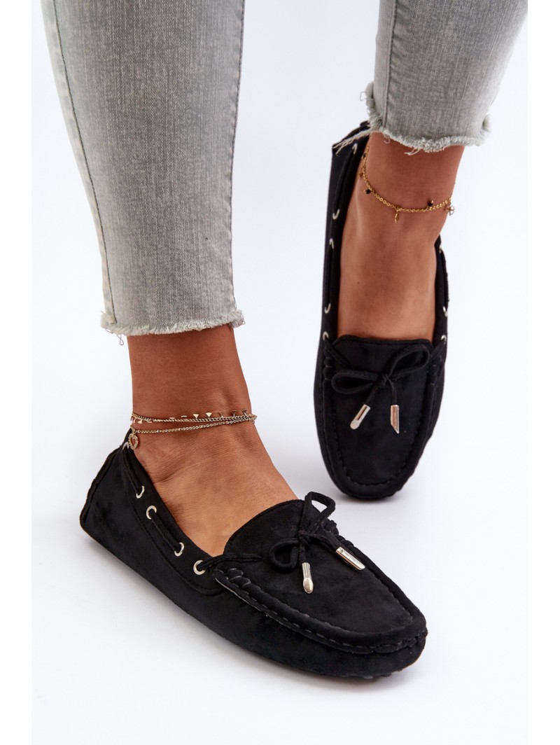 Women's Moccasins in Eco Suede Black Anemilda