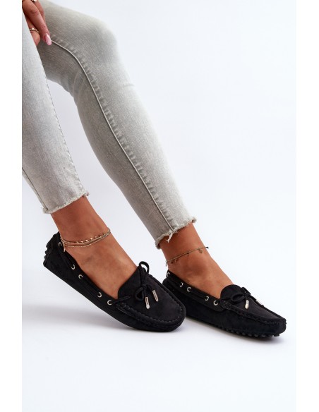 Women's Moccasins in Eco Suede Black Anemilda